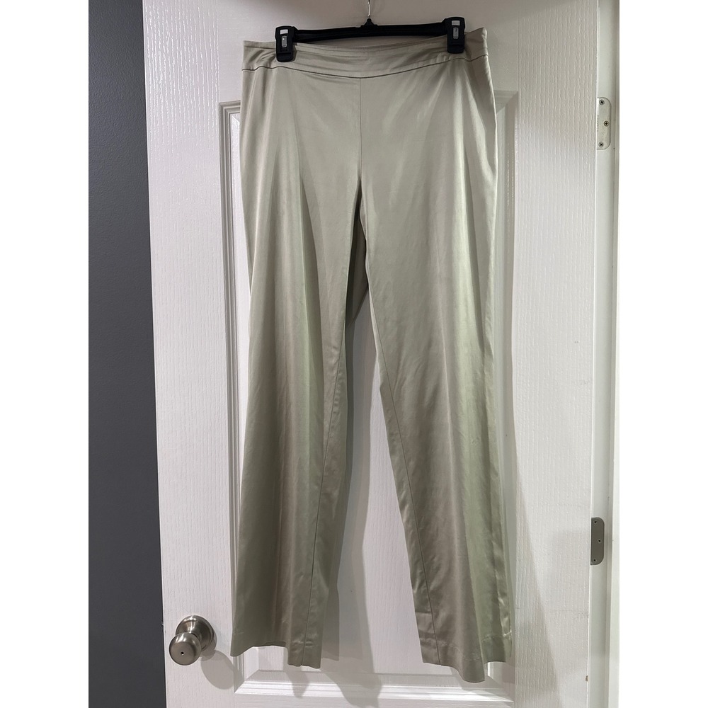 Eileen Fisher Beige Straight Leg Side Zip‎ Trousers Dress Pants Womens 12